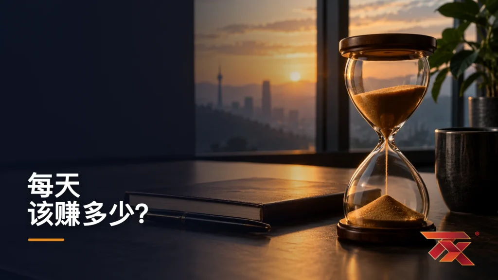 清晨笔记本旁流动的沙漏